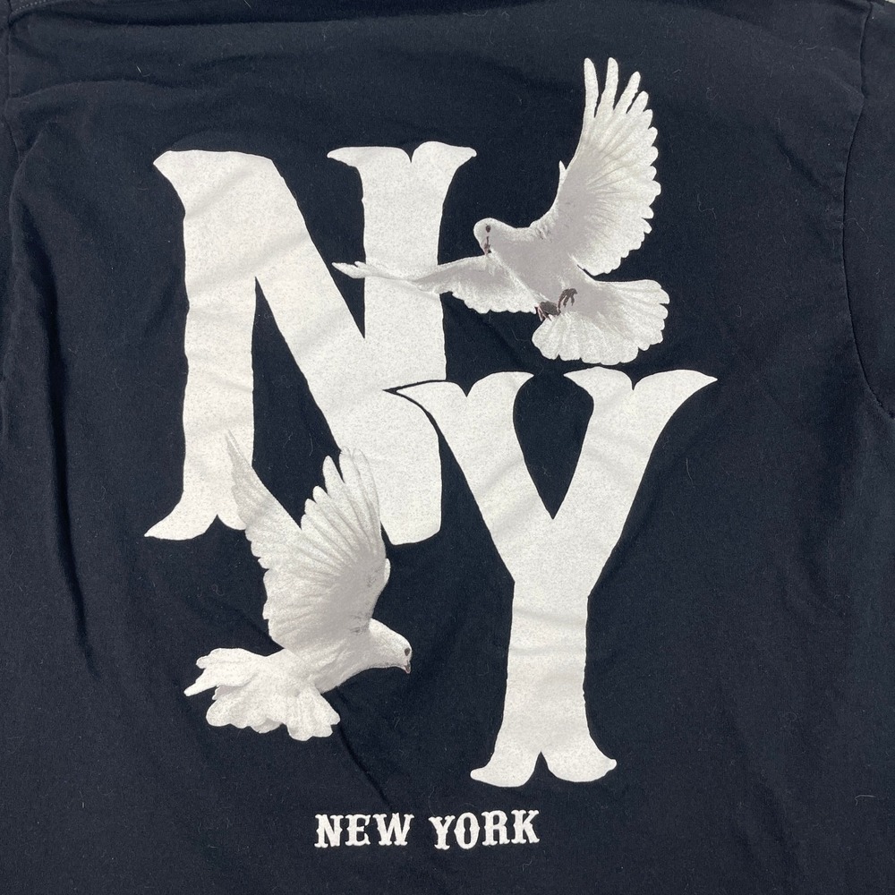 New York NY Mens Large Black T-Shirt Dove Graphic Streetwear Tee